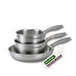 Fackelmann Batterie de cuisine avec 1 poêle de cuisson 20 cm et 3 casseroles 14/16/18 cm en inox sans PFAS Fackelmann Vita3