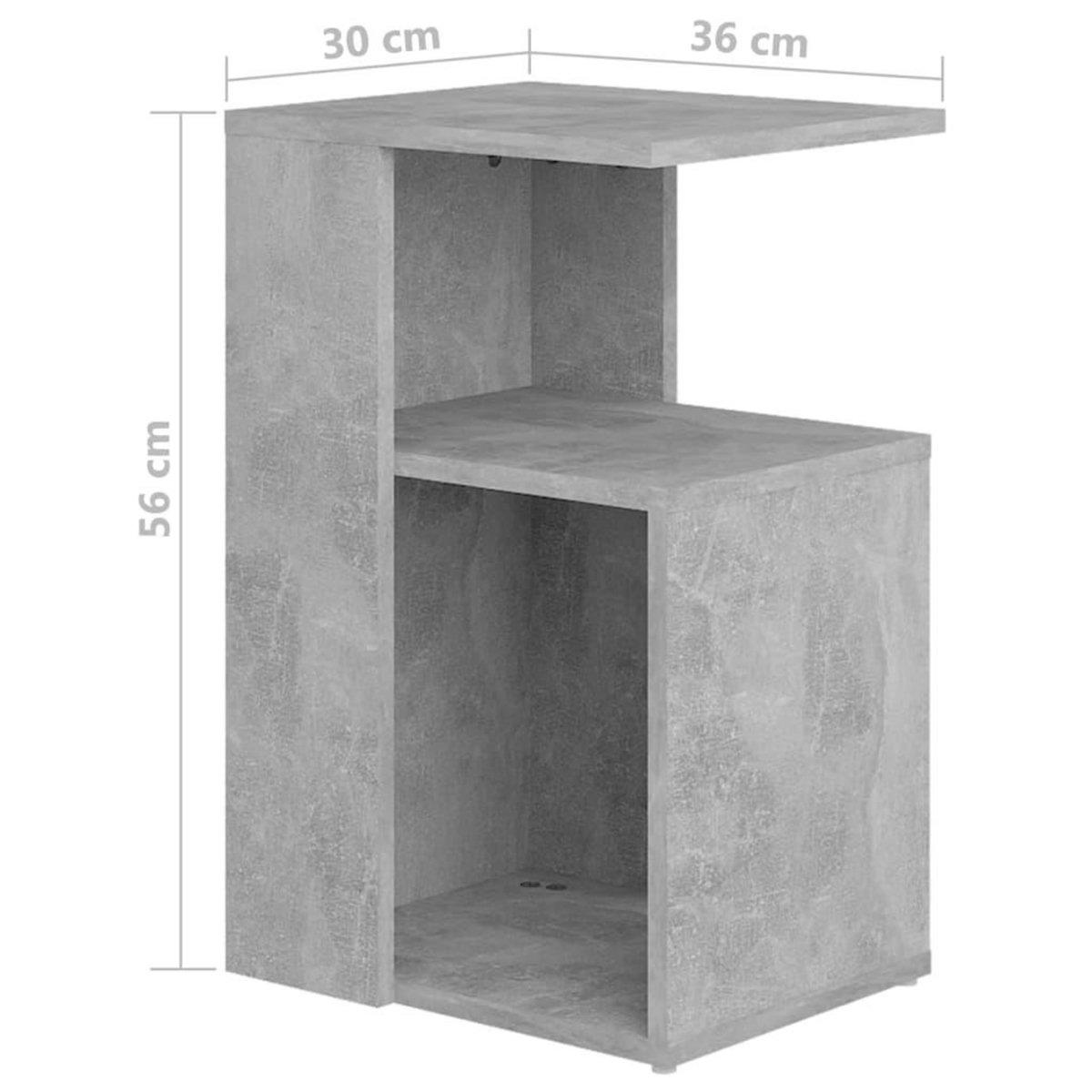 VIDAXL Table d'appoint Gris beton 36x30x56 cm Bois d'ingenierie