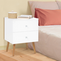 Voir la diapositive 2 : ID MARKET Lot de 2 tables de chevet EMMIE scandinaves 2 tiroirs blanc