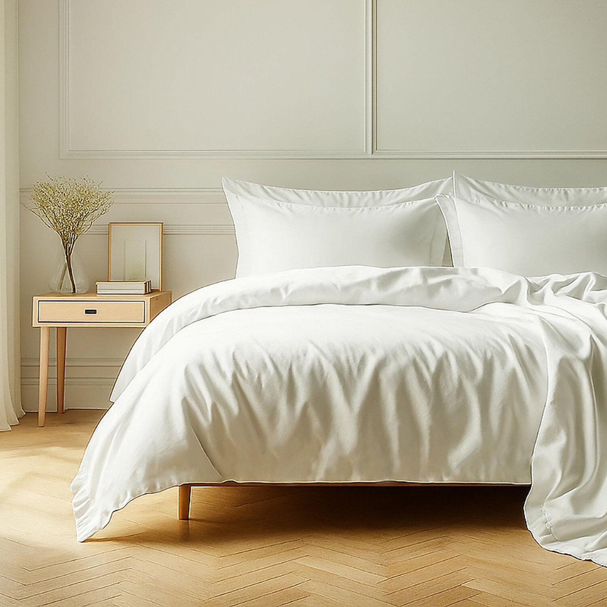 Voir la diapositive 3 : Home collection Parure housse de couette 100% coton 57fils
