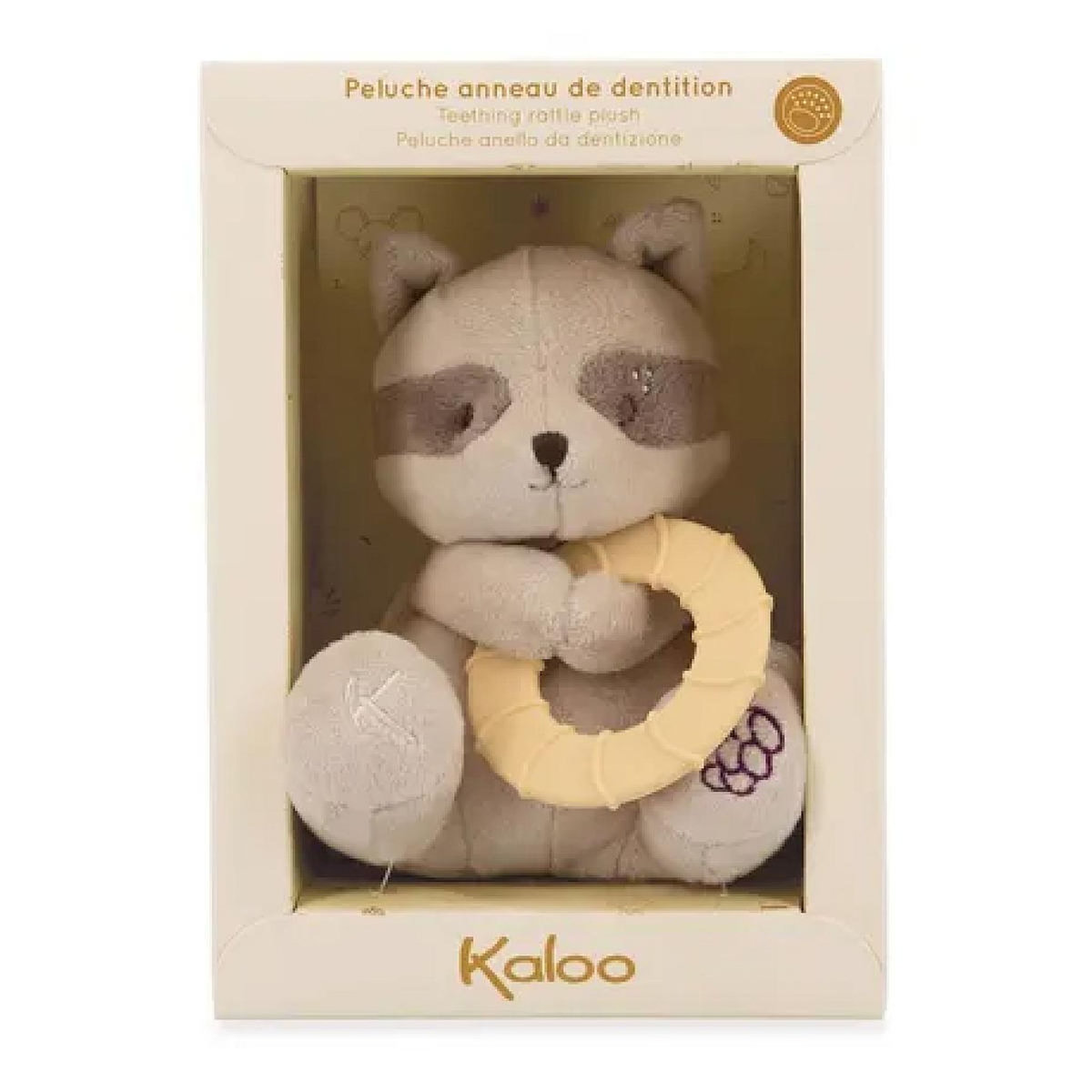 Kaloo Peluche Raton Laveur avec Anneau de Dentition Refrigerant