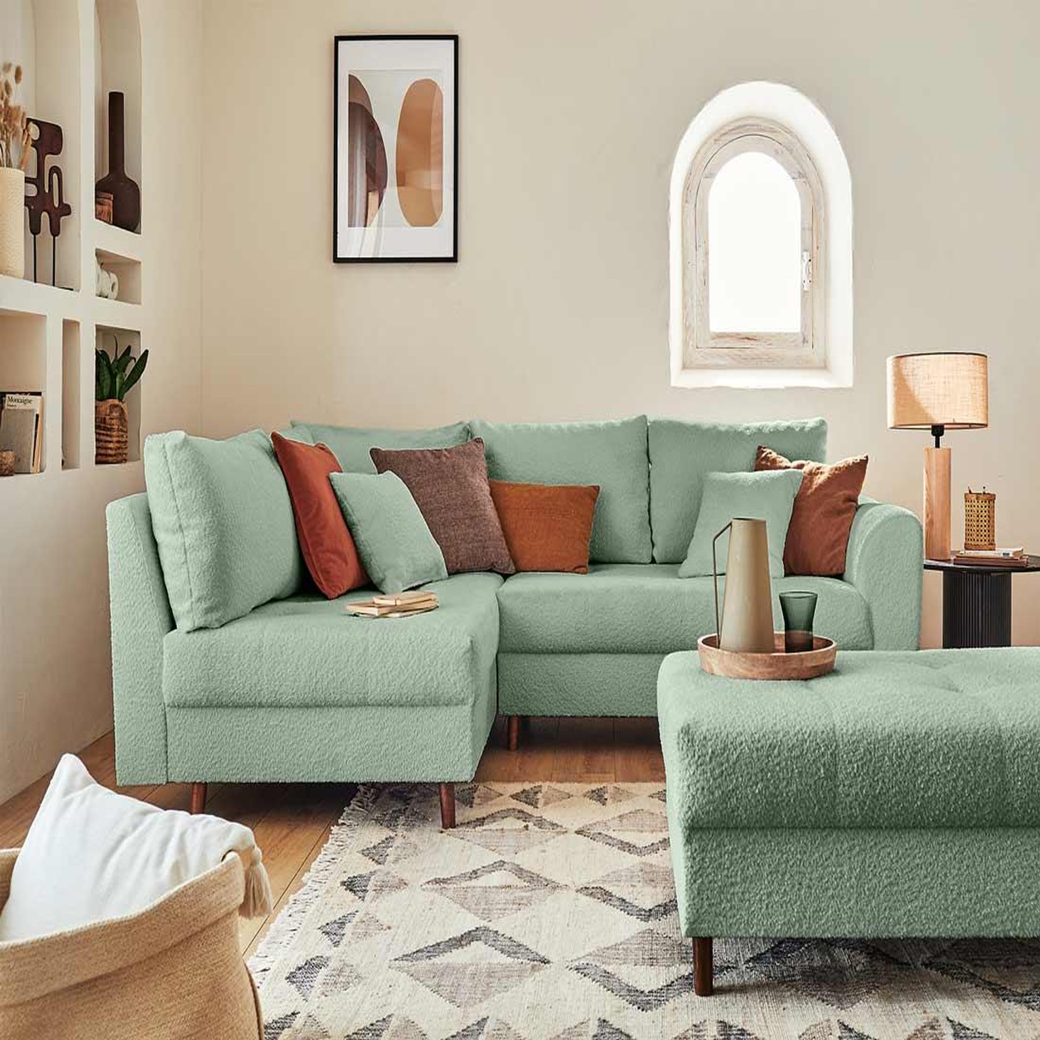 Voir la diapositive 2 : LISA DESIGN Rune - pouf modulable - en tissu bouclette