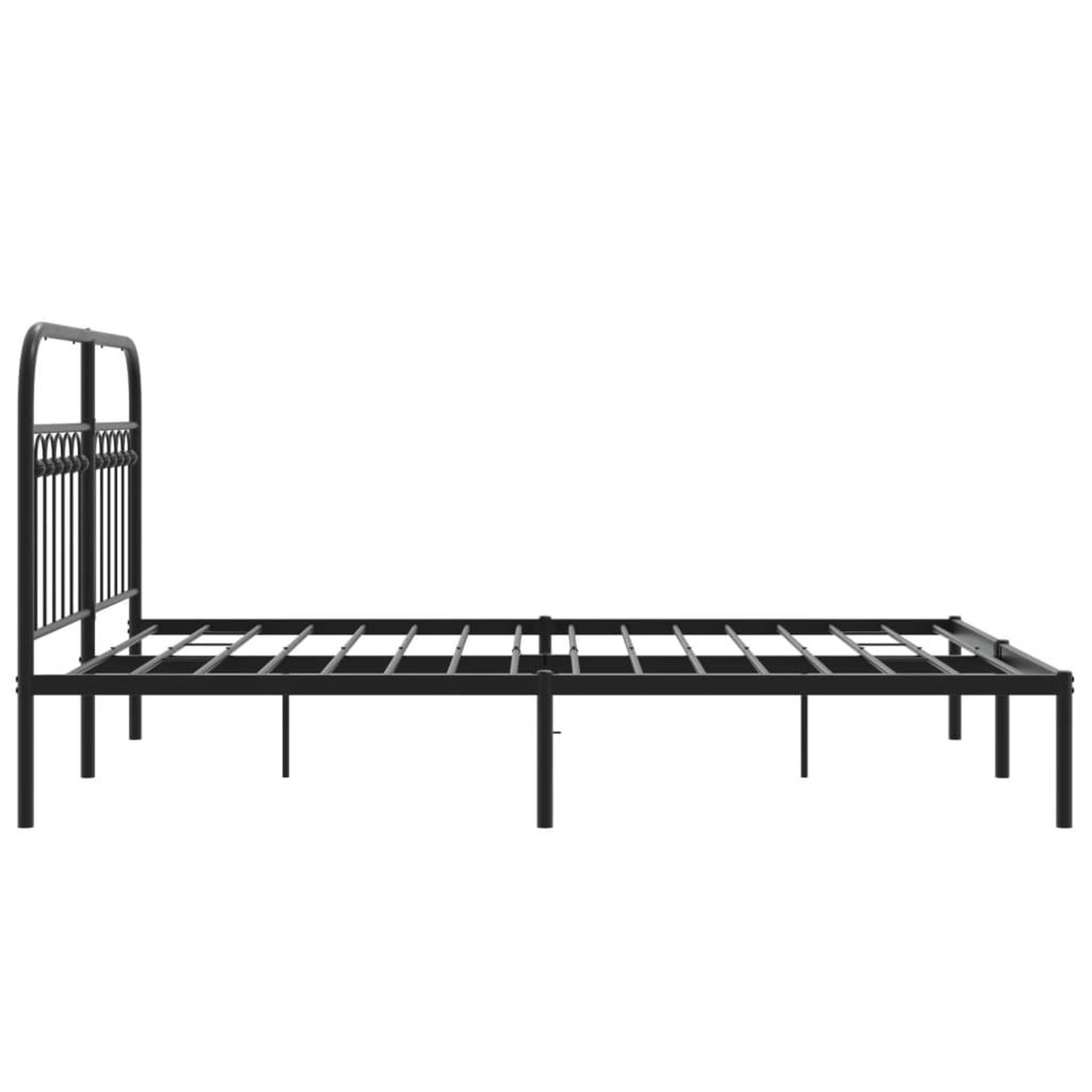 Voir la diapositive 5 : VIDAXL Cadre de lit metal sans matelas avec tete de lit noir 140x190cm