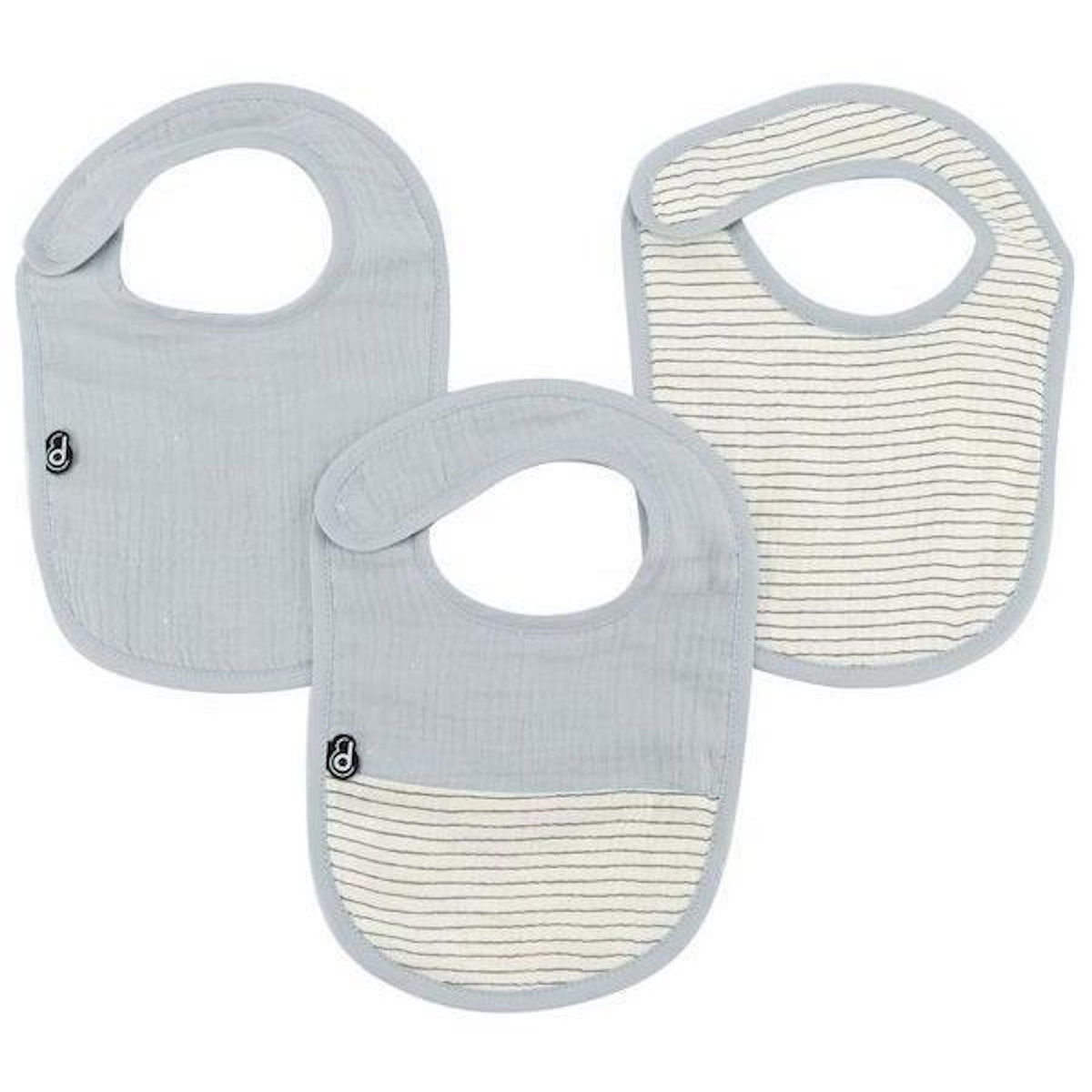DOMIVA Lot x3 bavoirs - DOMIVA - 6-12 mois - Gaze de coton - Bleu vintage