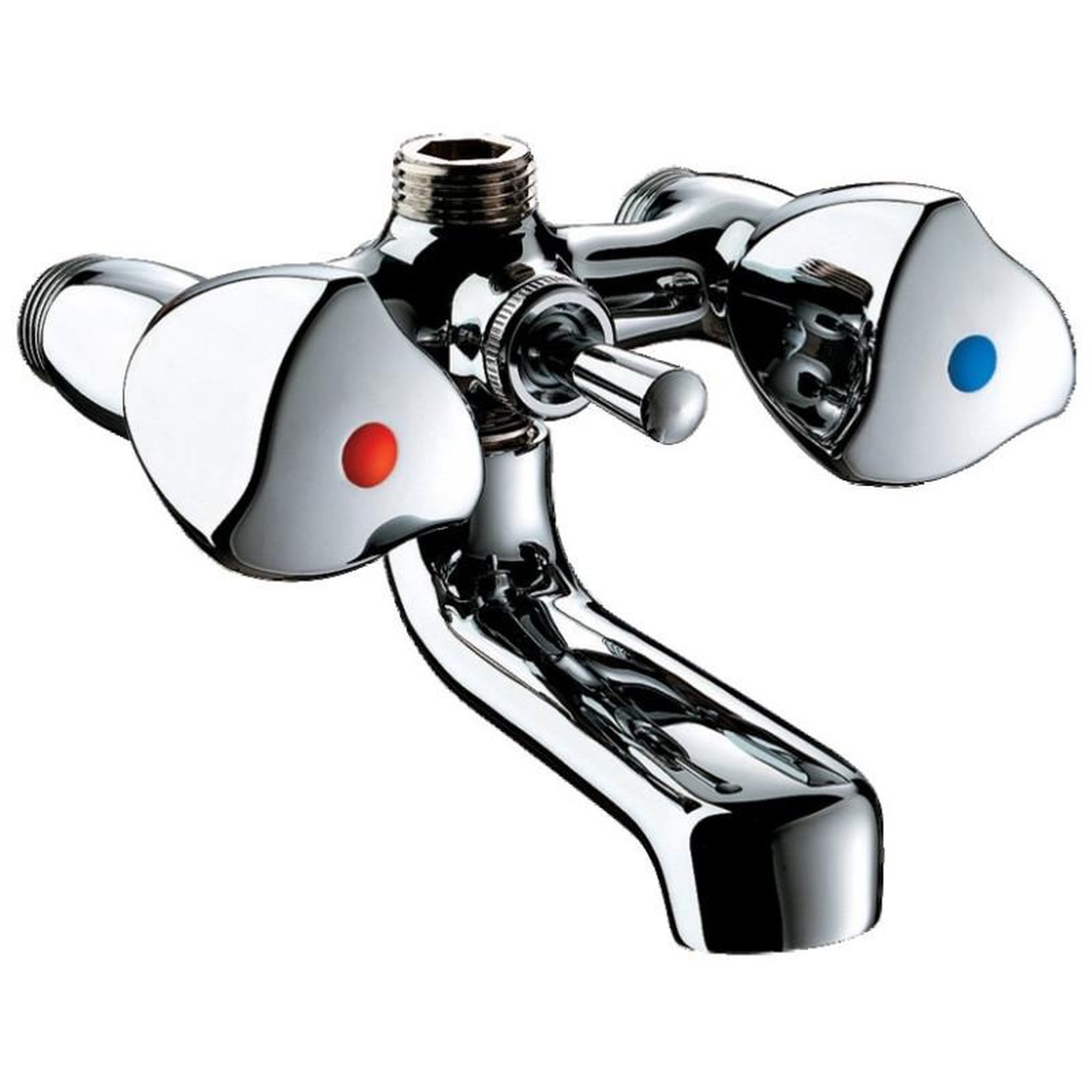 Voir la diapositive 1 : Delabie Mélangeur bain douche bicommande M1 2 avec bec fixe DELABIE D2410
