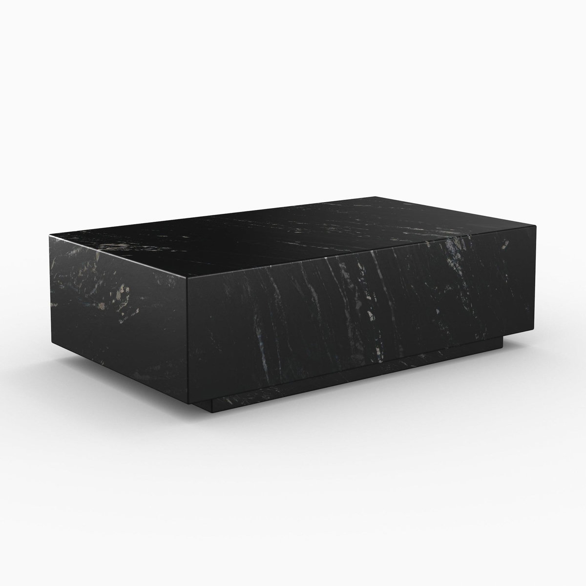 Rendez vous déco Table basse rectangulaire en marbre noir-Izaé