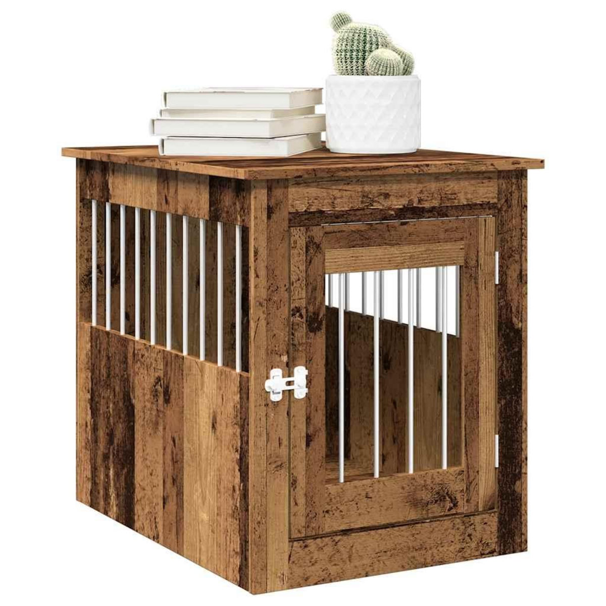 VIDAXL Meuble de cage chiens vieux bois 55x75x65 cm bois d'ingenierie