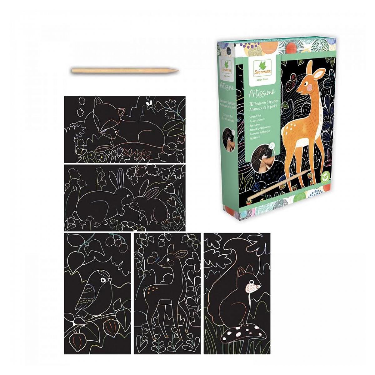 Au Sycomore Artissimo - pm scratch art - animaux de la foret