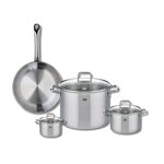ELO Ensemble de 1 Poêle de cuisson 28 cm et 3 faitouts 12, 16 et 26 cm Elo Profi Citrin