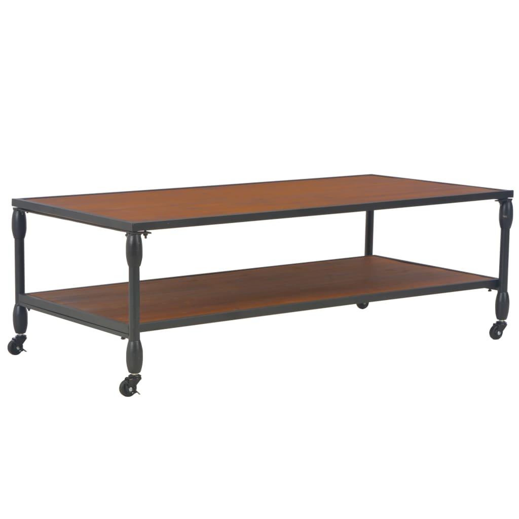 Voir la diapositive 1 : VIDAXL Table basse avec etagere 120x60x40 cm Bois de sapin massif