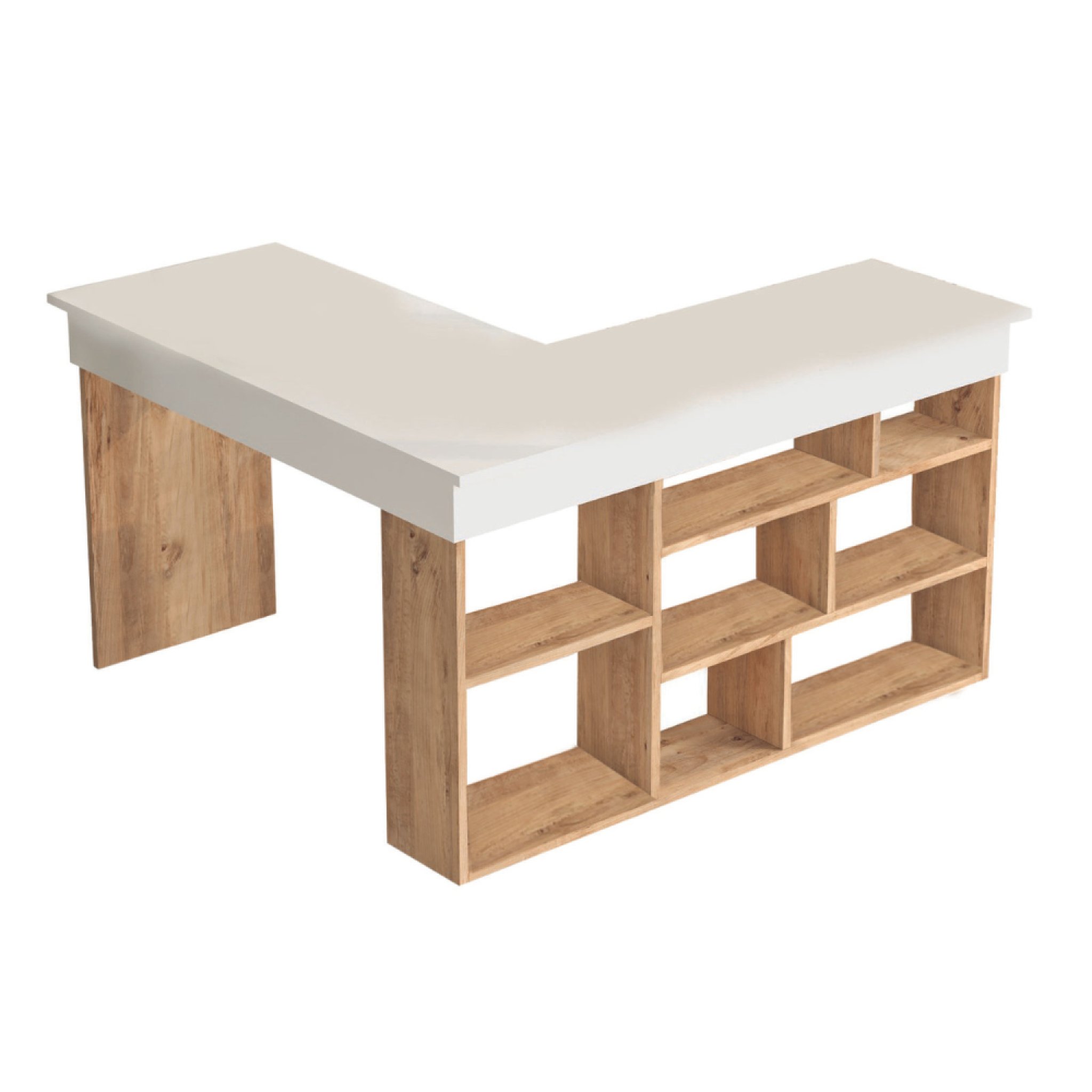 CONCEPT USINE Bureau d'angle design avec étagères tyo