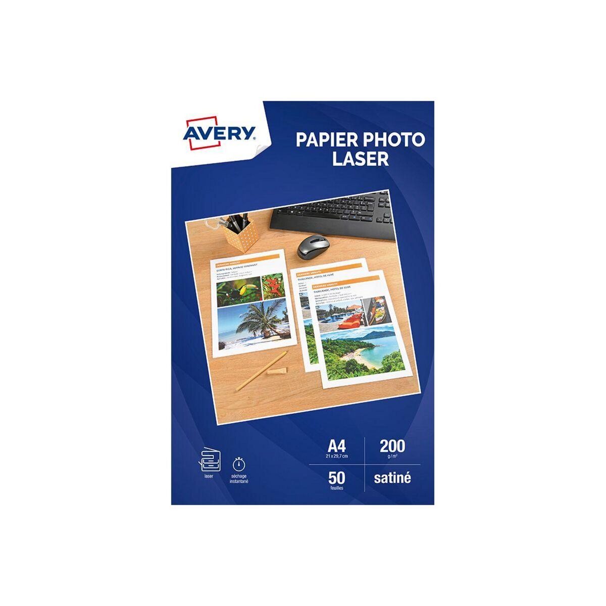 AVERY Papier photo 50 Feuilles papier photo brillant laser