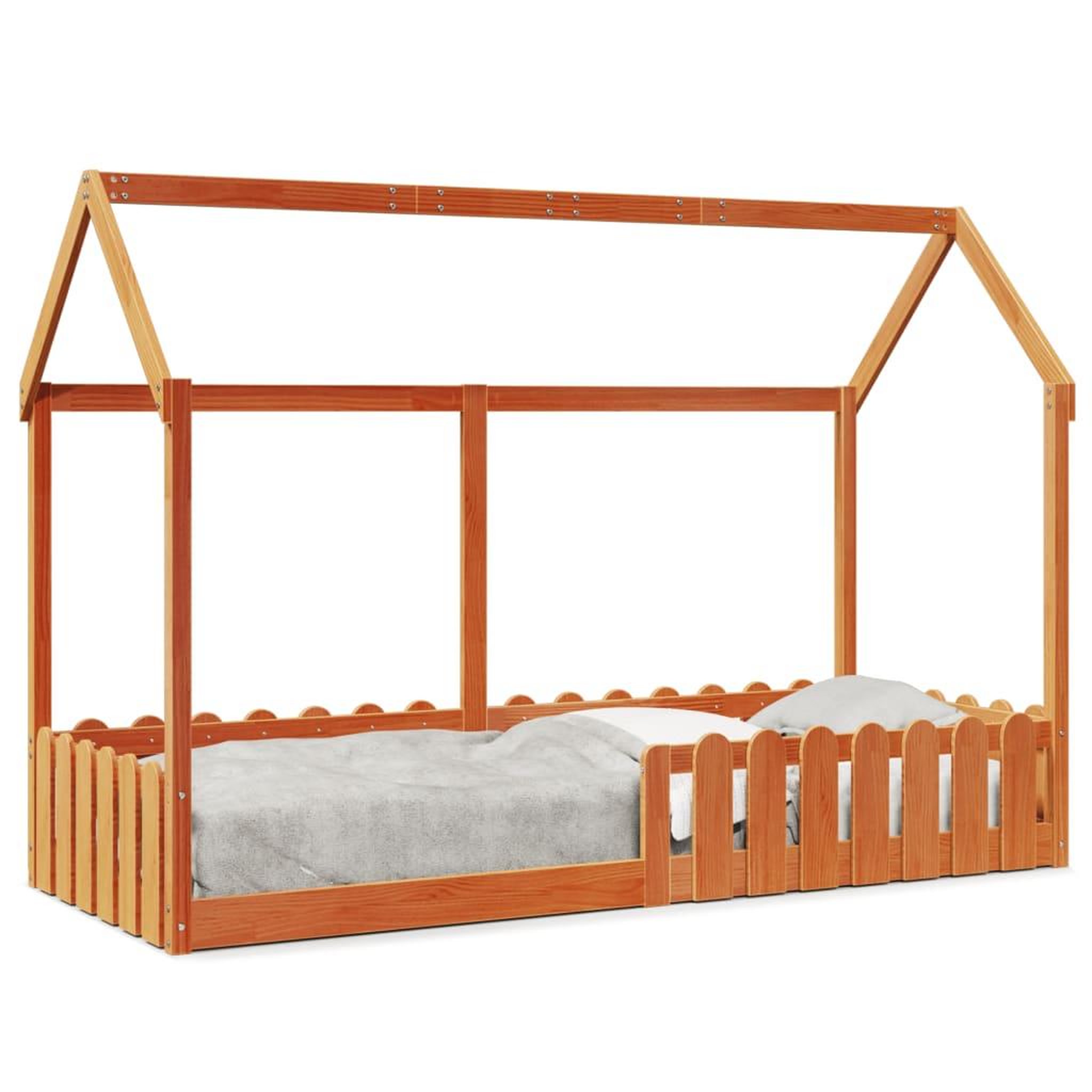 Voir la diapositive 2 : VIDAXL Cadre de lit d'enfants forme de maison sans matelas 80x200 cm