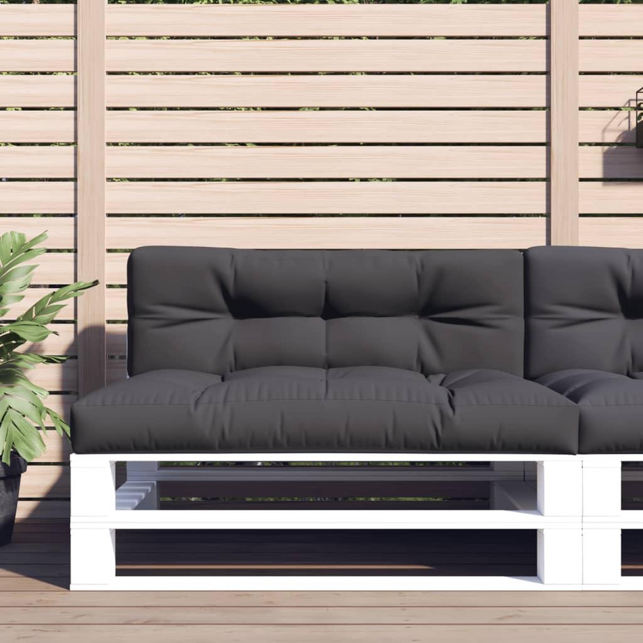 VIDAXL Coussins de palette lot de 2 anthracite tissu