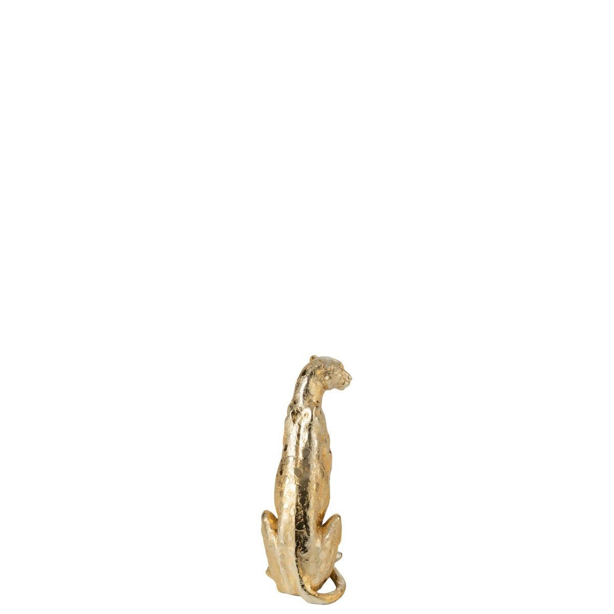 Voir la diapositive 5 : J-LINE Statuette léopard assis  odis  37cm doré