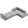 Voir la diapositive 6 : LOUNGITUDE Canapé d'angle droit convertible IMPERIAL 5 places - Tissu gris clair - 2 coffres de rangement - L304 x P212 x H86 cm