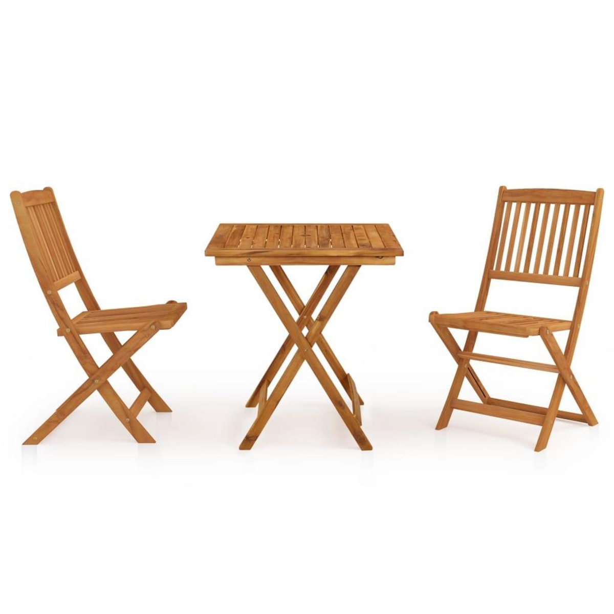 VIDAXL Ensemble a manger de jardin pliable 3 pcs Bois d'acacia solide