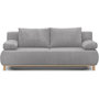 Voir la diapositive 1 : MARKET24 Banquette convertible 3 places MIKA - Velours côtelé gris clair - Coffre de rangement - L 192 x H 84 x P 93 cm