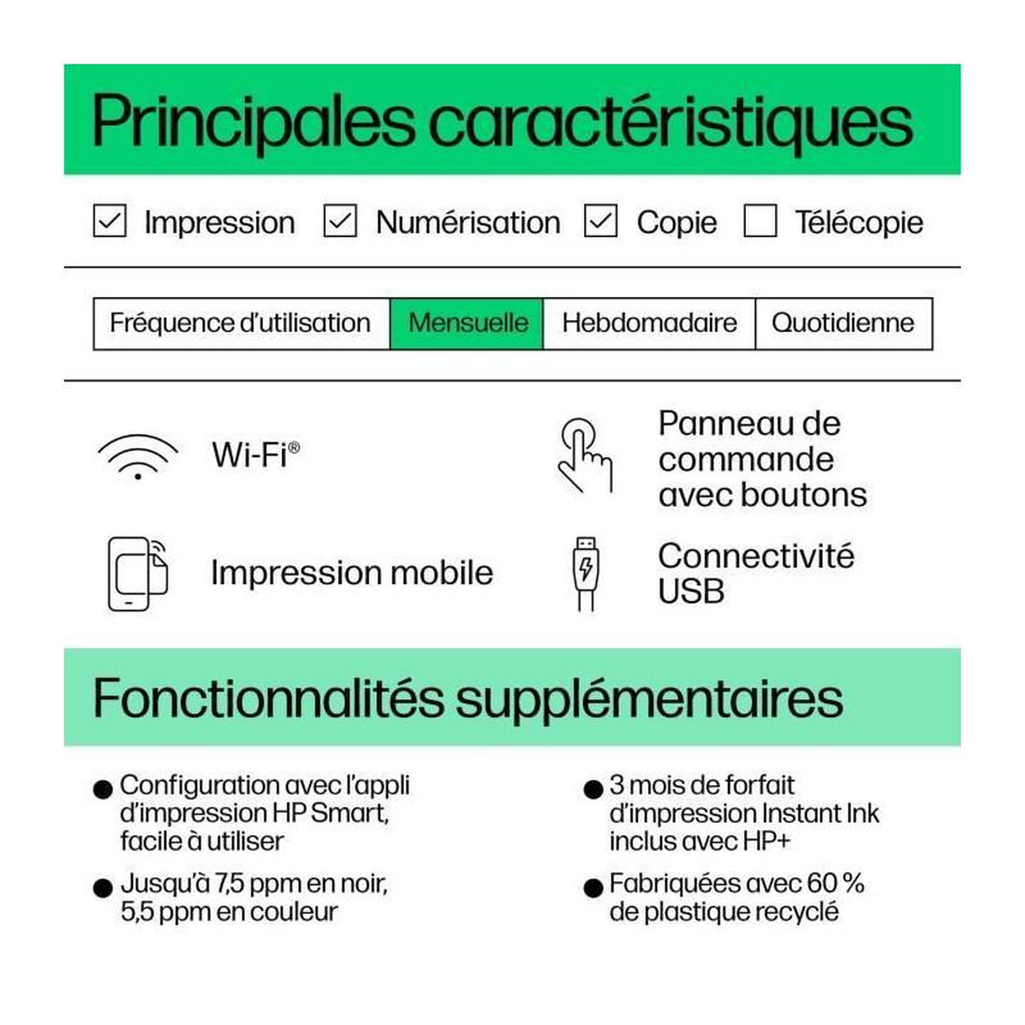 Voir la diapositive 2 : HP HP DeskJet 2810e Imprimante tout-en-un Jet d'encre couleur - 3 mois d'Instant ink inclus avec HP+