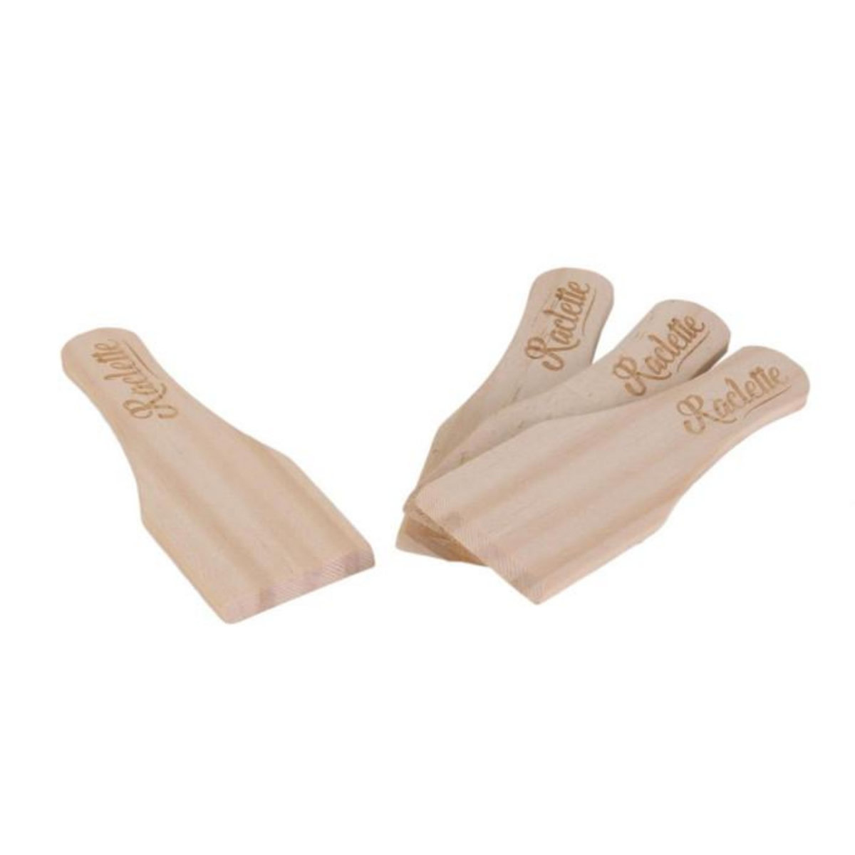 Paris Prix Lot de 4 Spatules à Raclette  Fromage  11cm Naturel