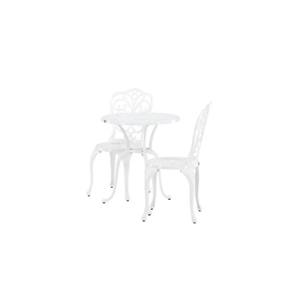 Paris Prix Ensemble Table de Jardin & 2 Chaises  Nandin  88cm Blanc