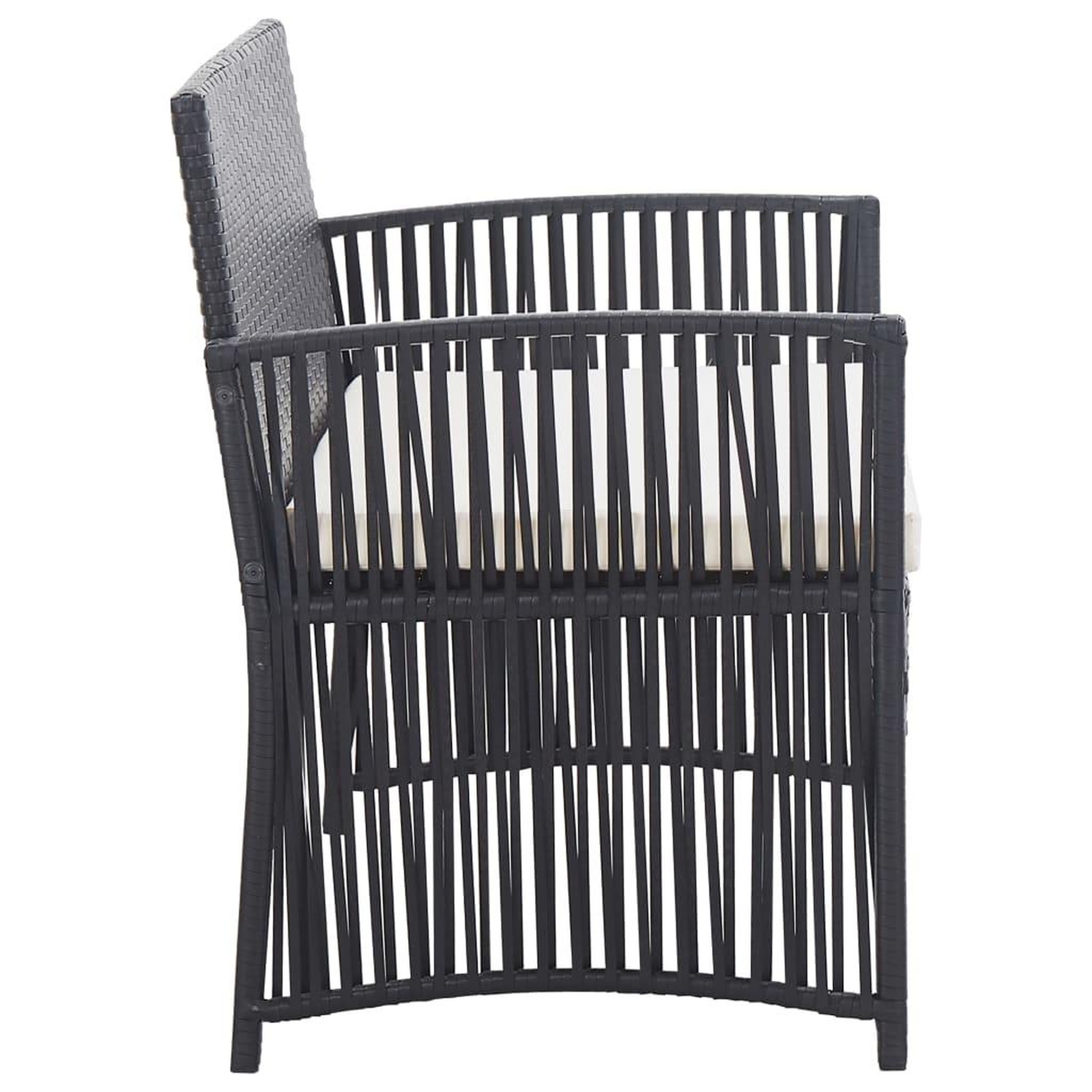 Voir la diapositive 5 : VIDAXL Salon de jardin 4 pcs avec coussin Resine tressee Noir