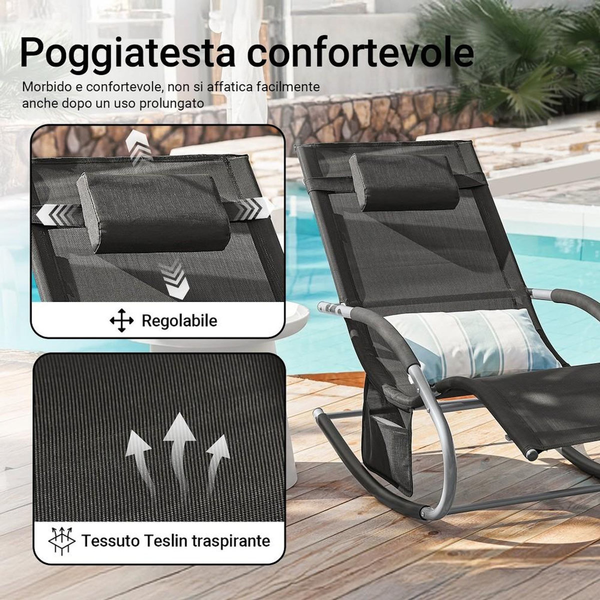 SOBUY SoBuy - Lot de 2 chaises à bascule pour jardin - Moderne - OGS28X2