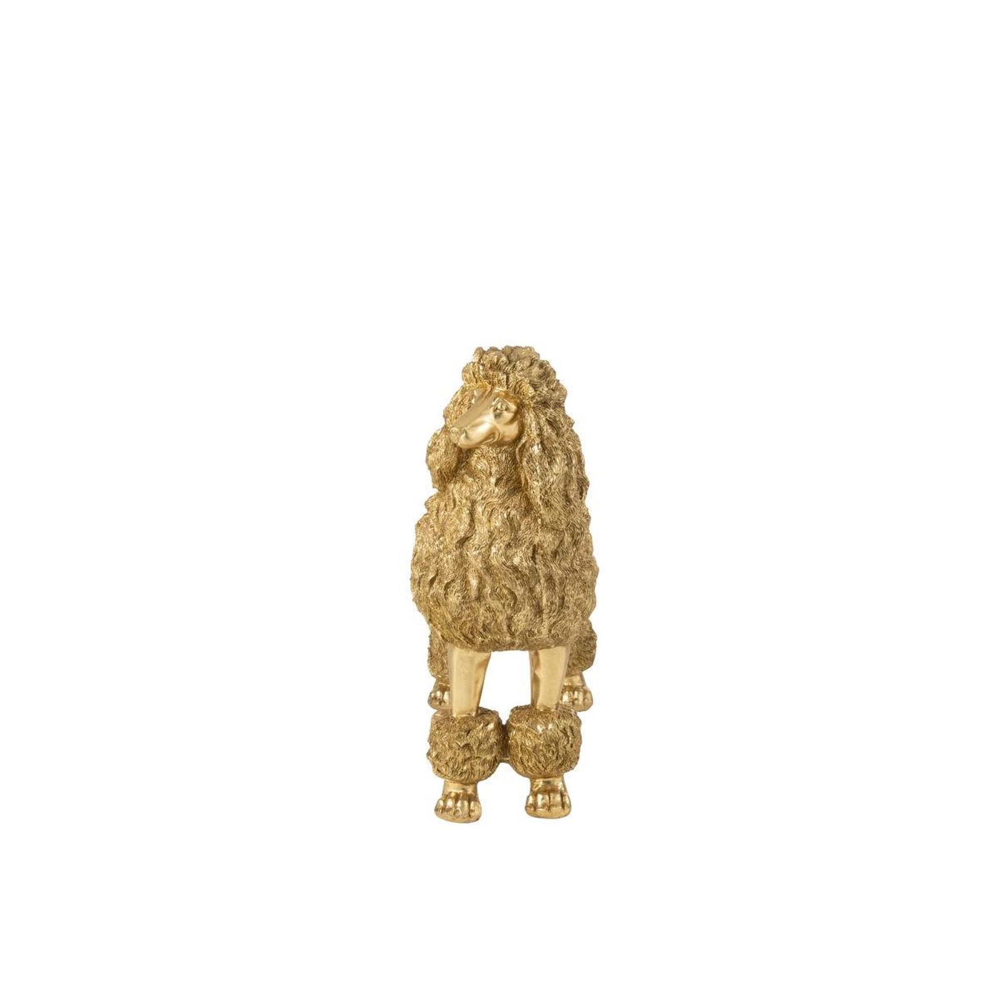 Voir la diapositive 3 : J-LINE Statue caniche debout  trina  66cm doré