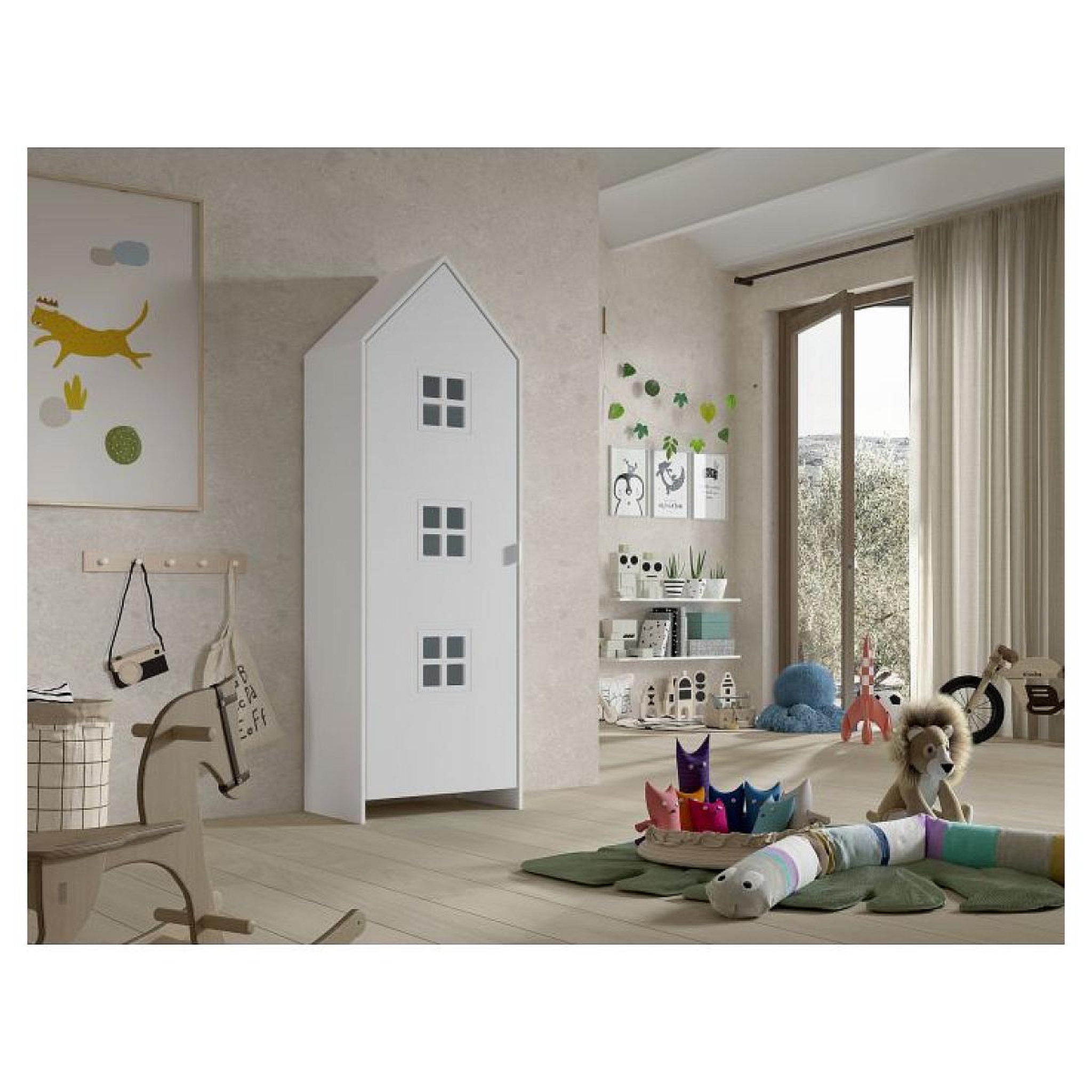 Voir la diapositive 3 : Vipack Armoire 1 porte Casami Bruges Satin Blanc