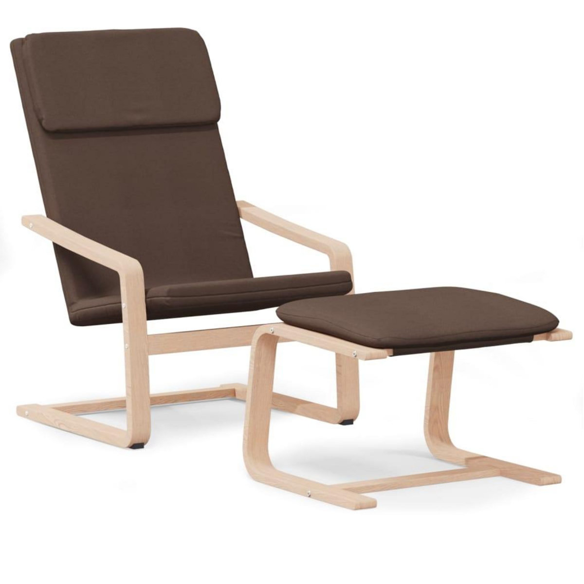 VIDAXL Chaise de relaxation avec repose-pied Marron fonce Tissu