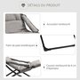 Voir la diapositive 5 : OUTSUNNY Chaise de jardin camping pliable - épais coussin amovible inclus - accoudoirs rembourrés - acier noir tissu gris