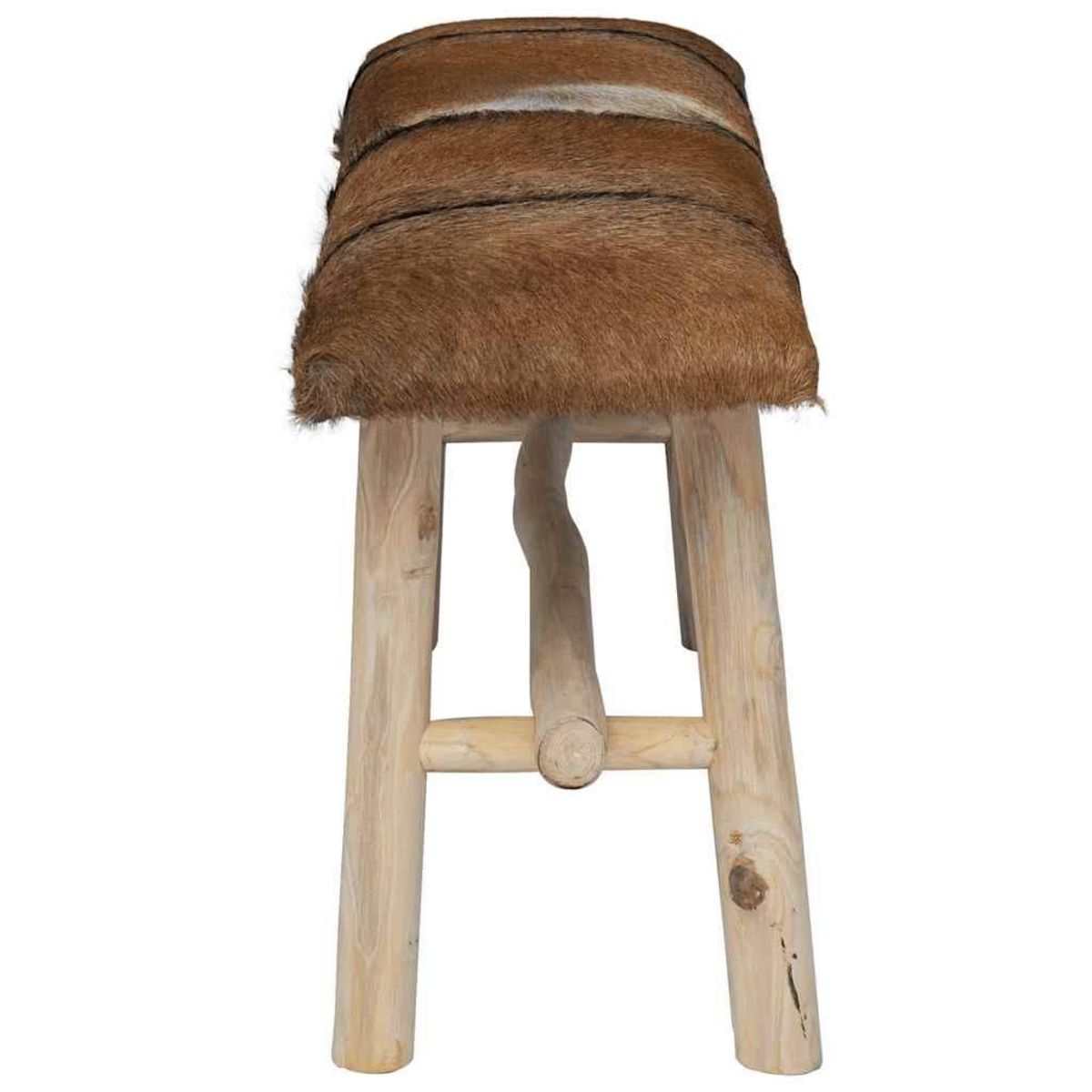 VIDAXL Banc cuir de chevre Teck