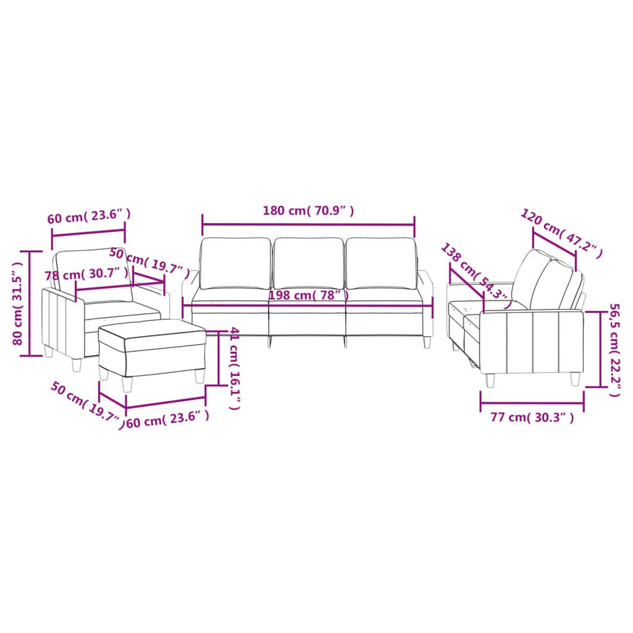 Voir la diapositive 6 : VIDAXL Ensemble de canapes 4 pcs avec coussins Gris Similicuir