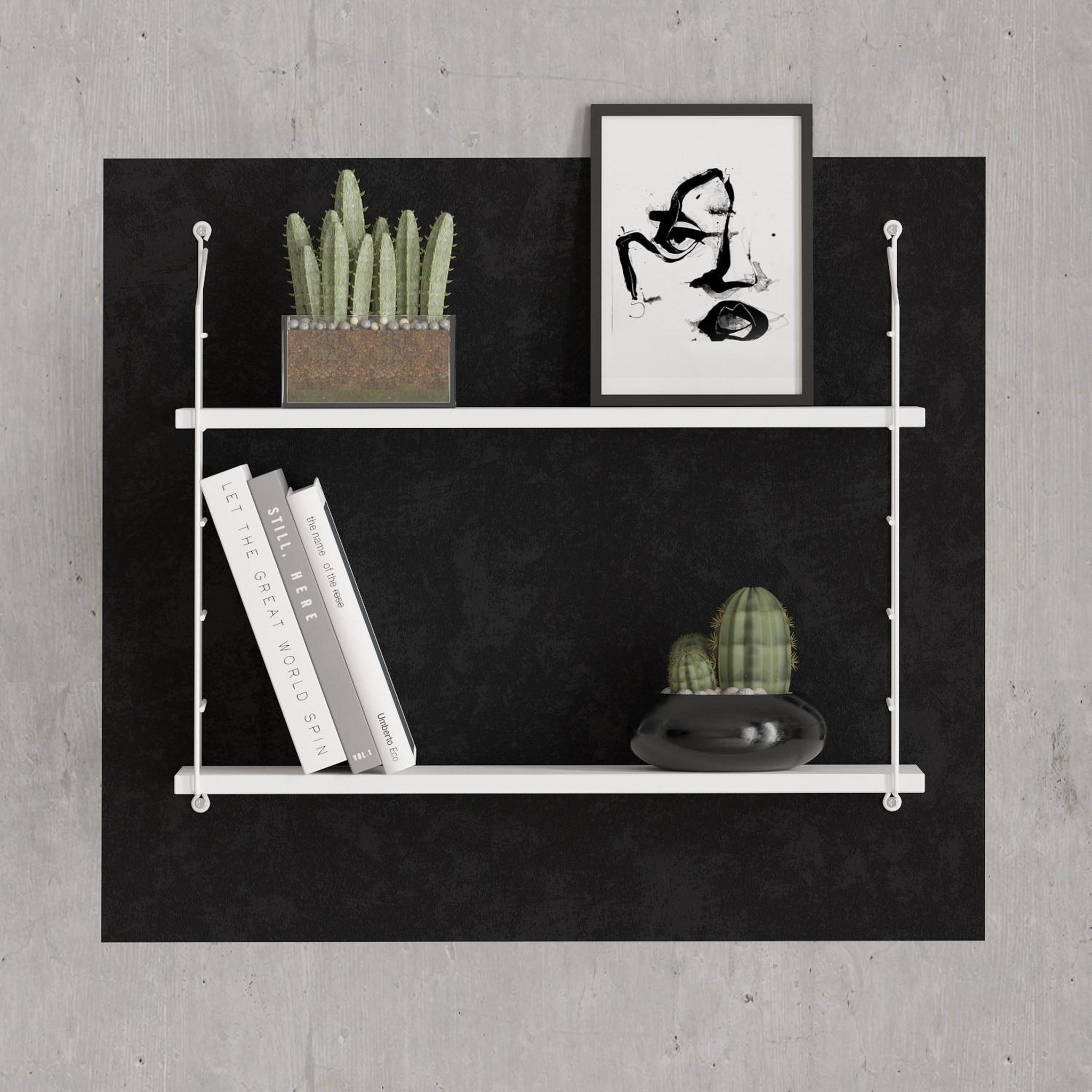 Voir la diapositive 3 : Habitat et Jardin Étagère murale en bois  armoni  - 72 x 20 x 58 cm - blanc