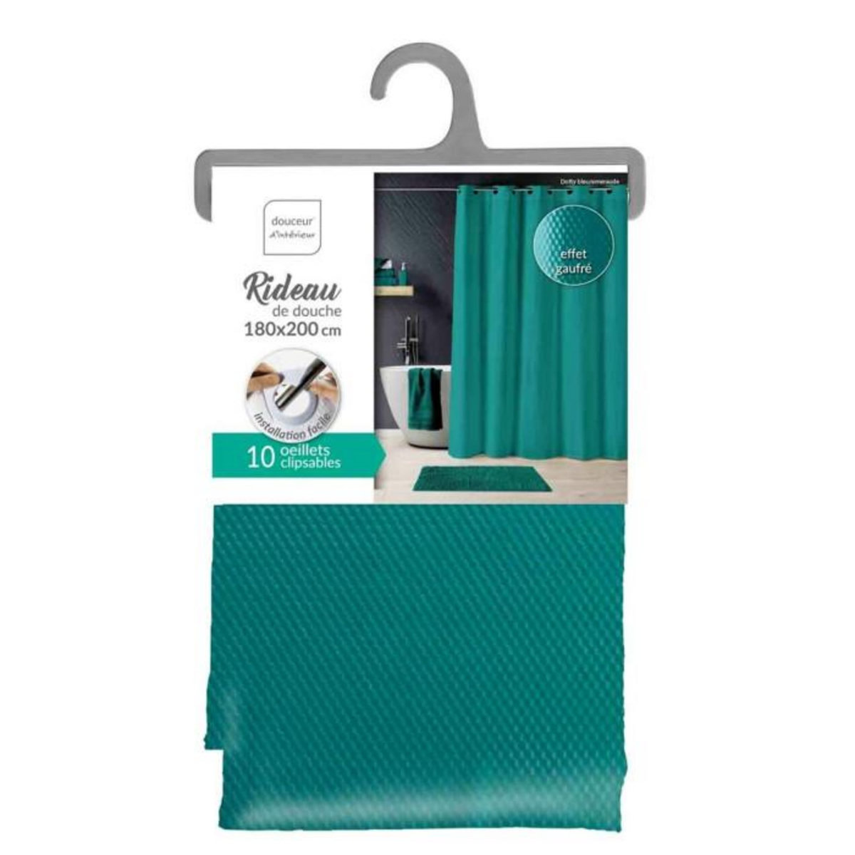 Paris Prix Rideau de Douche  Dotty  180x200cm Émeraude