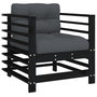 Voir la diapositive 3 : VIDAXL Chaises de jardin et coussins lot de 2 noir bois de pin massif