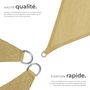 Voir la diapositive 3 : tectake Voile d'ombrage triangulaire triangulaire avec une protection UV 50+ beige 3,6 x 3,6 x 3,6 m