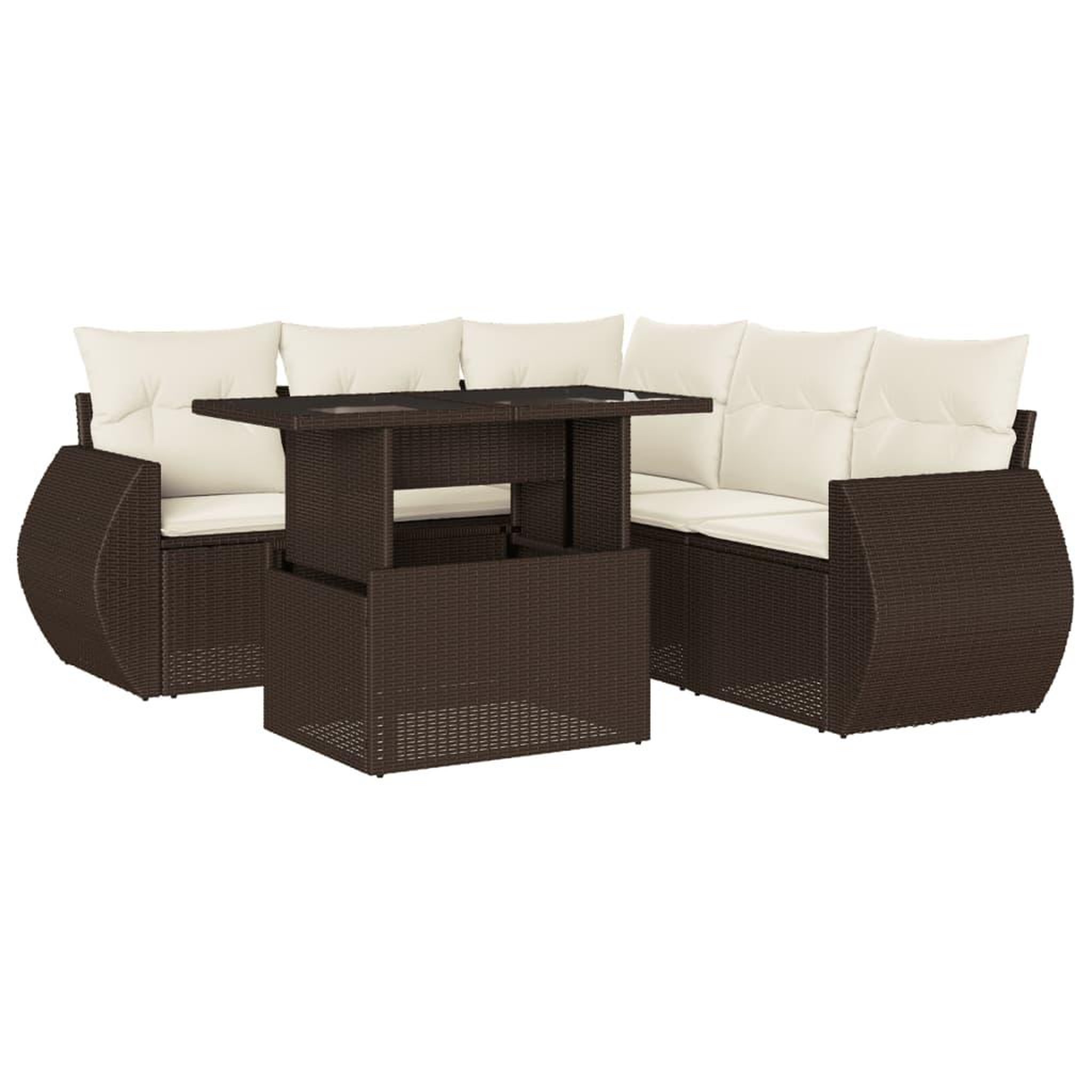 Voir la diapositive 2 : VIDAXL Salon de jardin avec coussins 6 pcs marron resine tressee