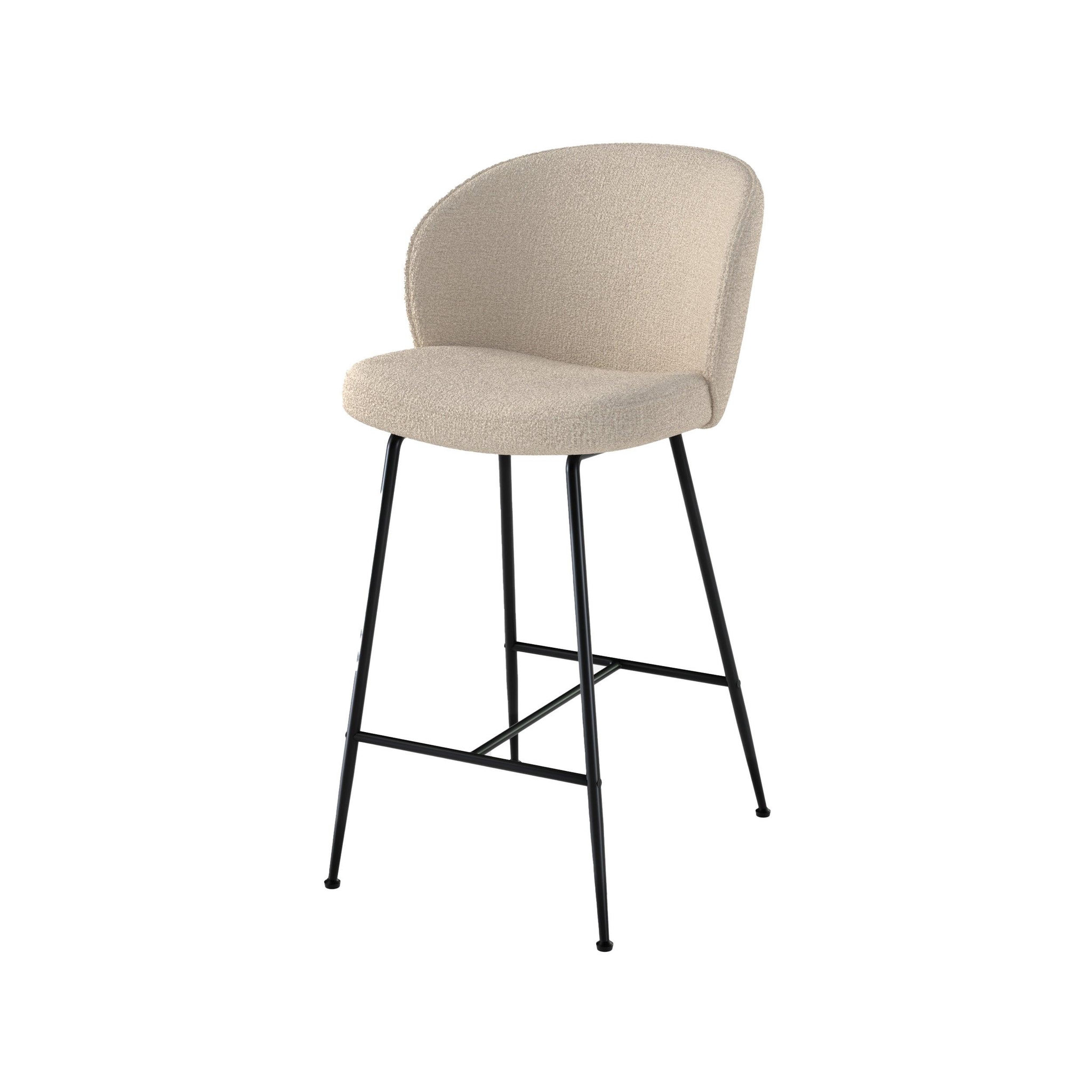 MAISON PAVANE Chaise de bar en tissu bouclé beige 66 cm-groom