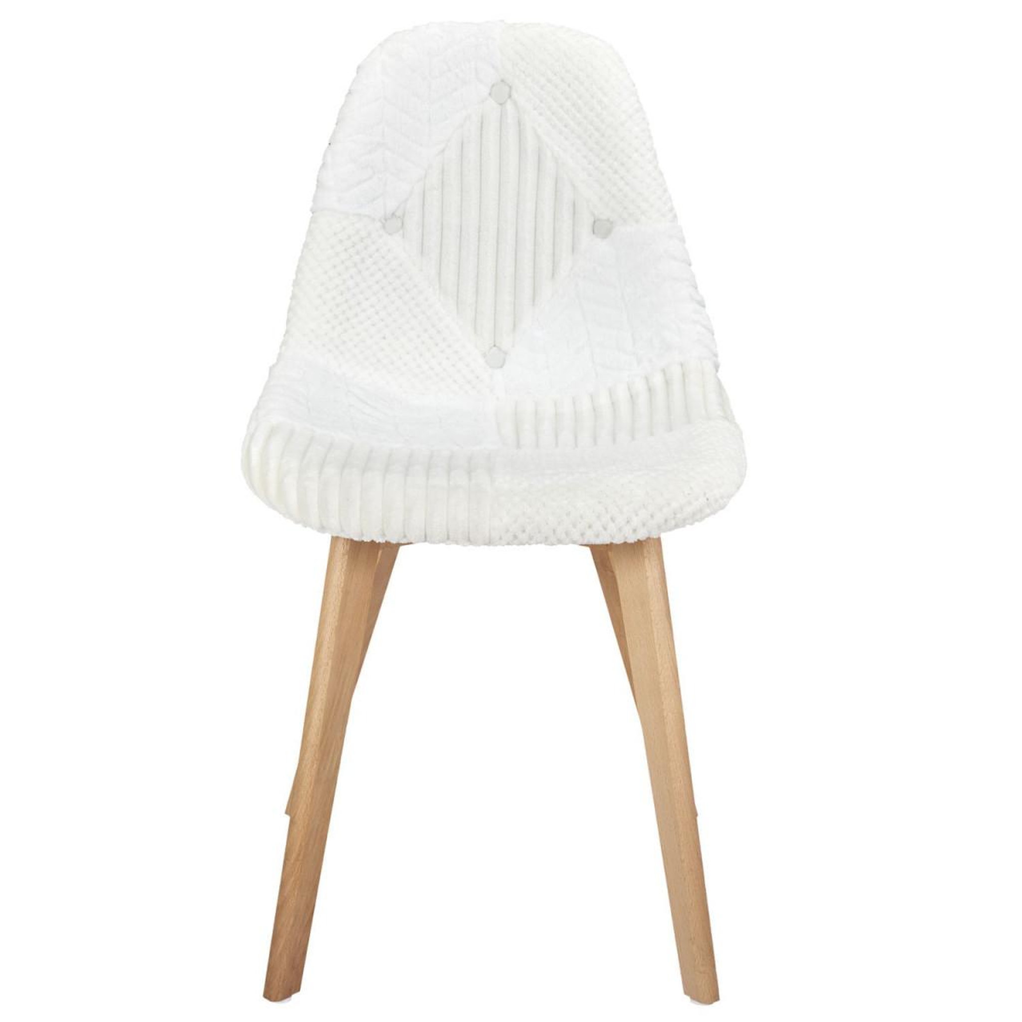 Voir la diapositive 3 : The Home Deco Factory Lot de 4 chaises scandinaves  patchwork  87cm blanc