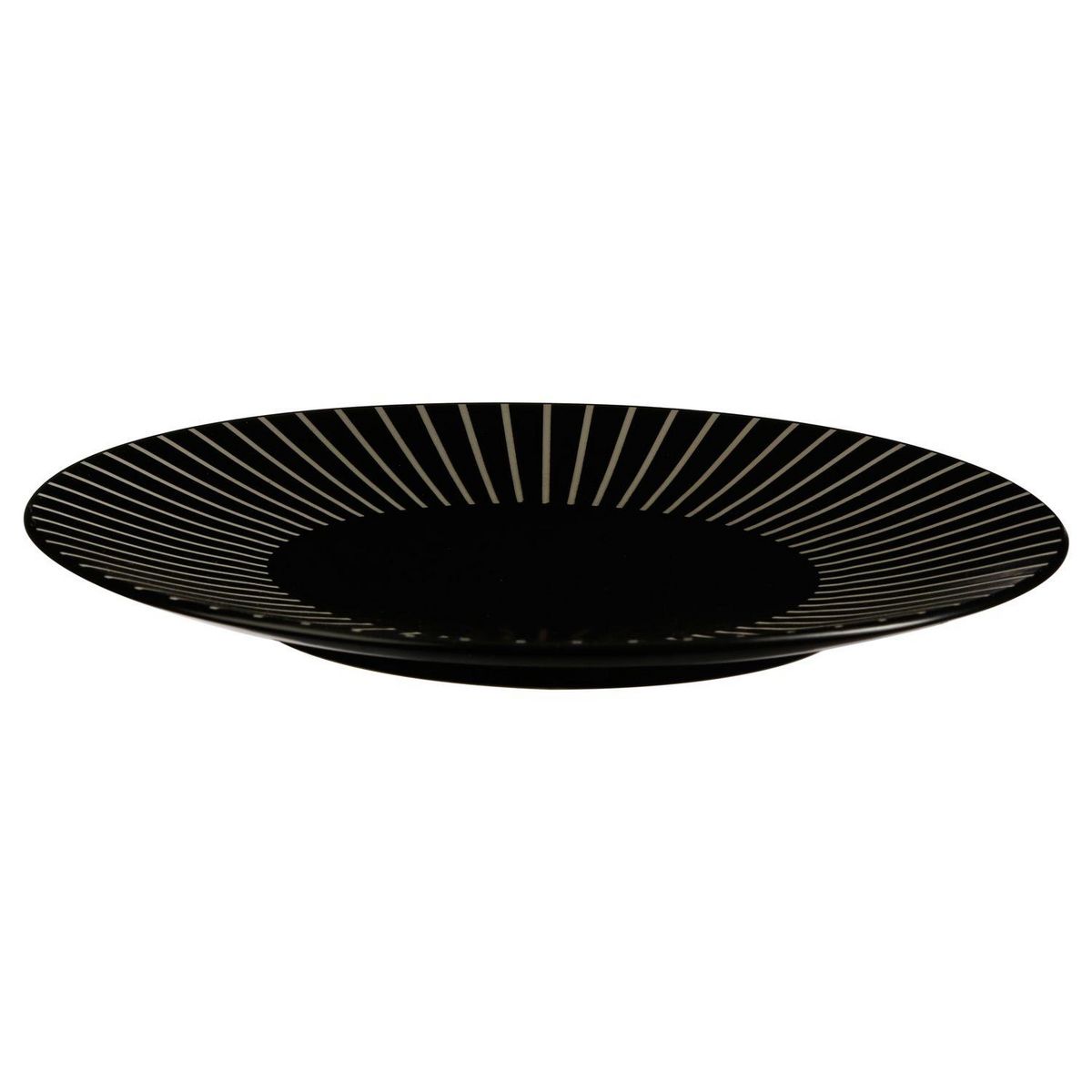 TOILINUX Lot 2x Assiette plate Sun - Diam. 27 cm - Noir