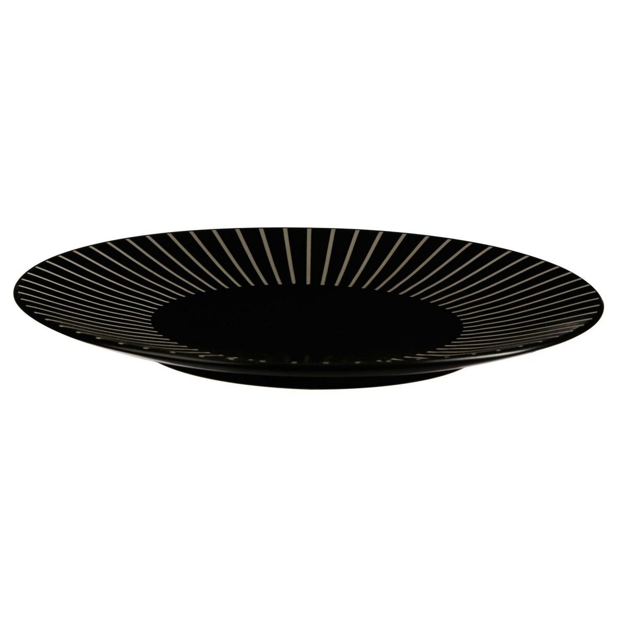 TOILINUX Lot 2x Assiette plate Sun - Diam. 27 cm - Noir