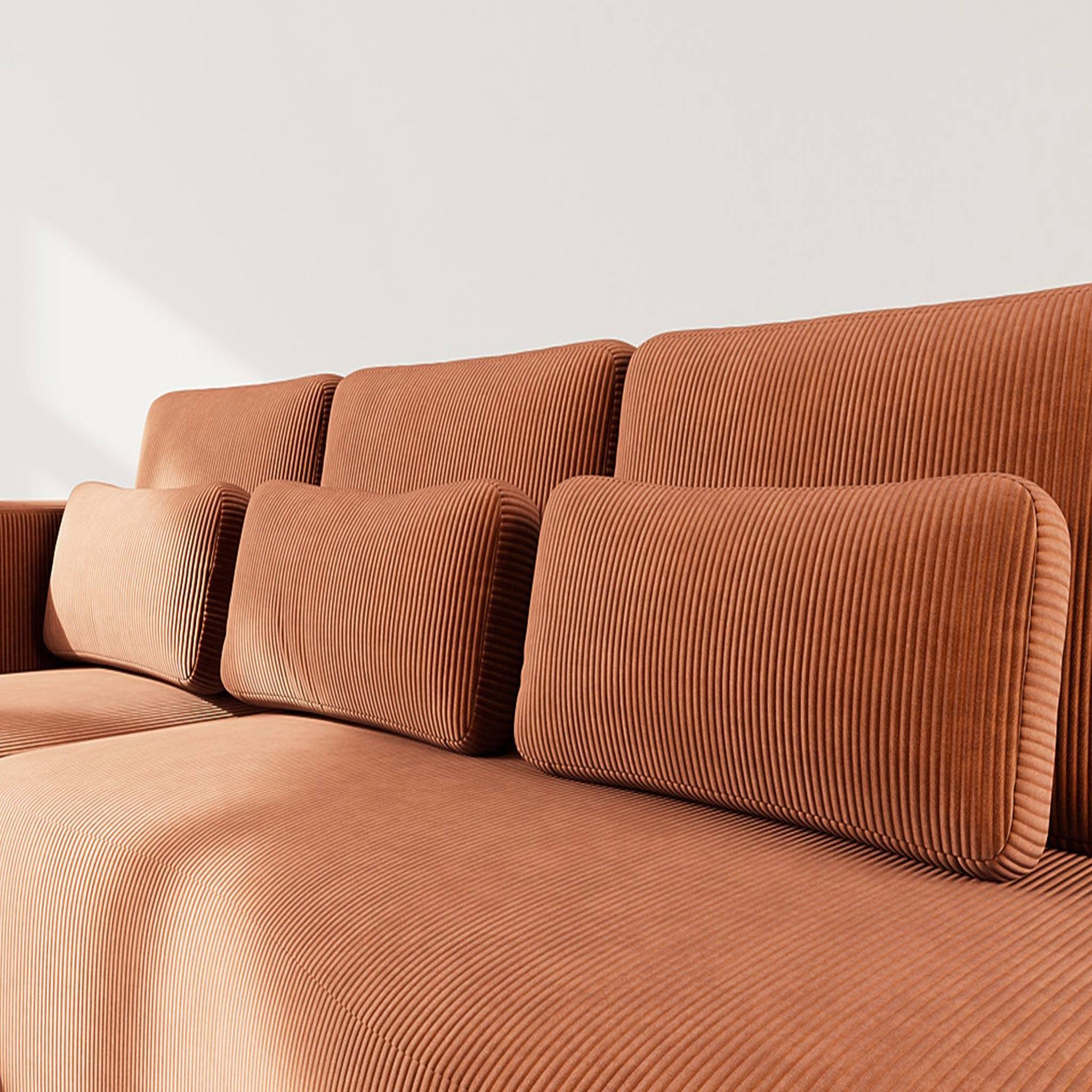 Voir la diapositive 4 : BEST MOBILIER Mahina - canapé d'angle gauche 4 places convertible avec coffre en velours côtelé