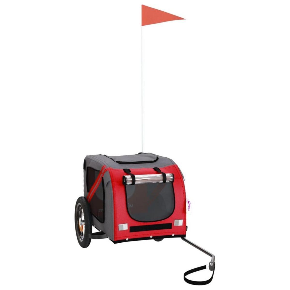 VIDAXL Remorque de velo pour animaux de compagnie rouge et gris