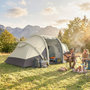 Voir la diapositive 2 : OUTSUNNY Tente gonflable camping 2-4 personnes 3 pièces auvent imperméabilité 3000mm crème taupe-gris