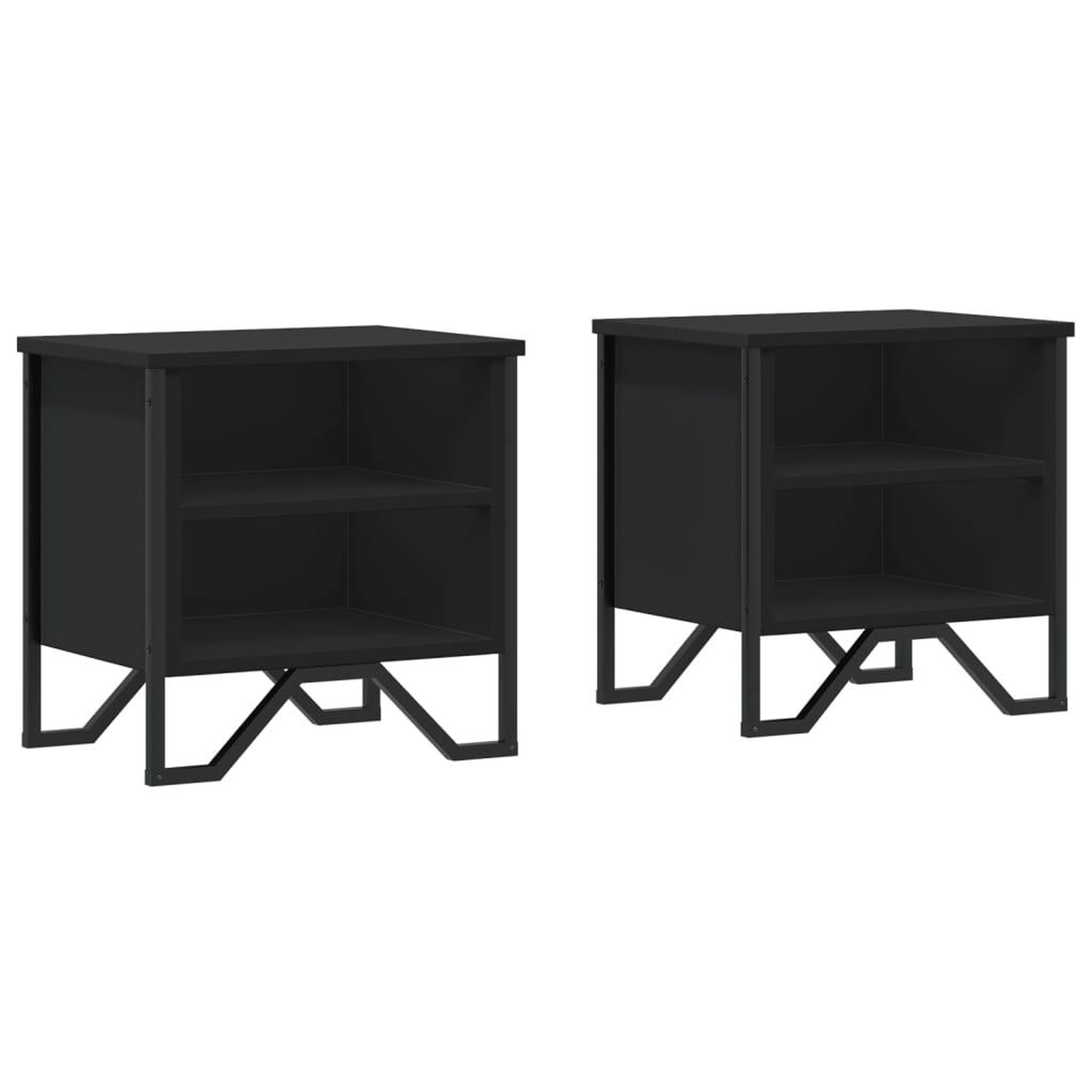 Voir la diapositive 2 : VIDAXL Tables de chevet 2 pcs noir 40x30x40 cm bois d'ingenierie