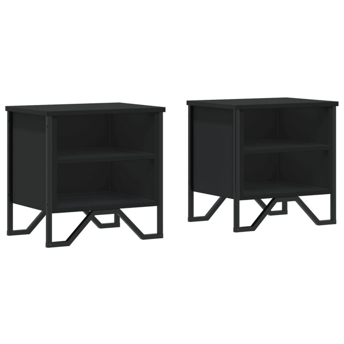 VIDAXL Tables de chevet 2 pcs noir 40x30x40 cm bois d'ingenierie