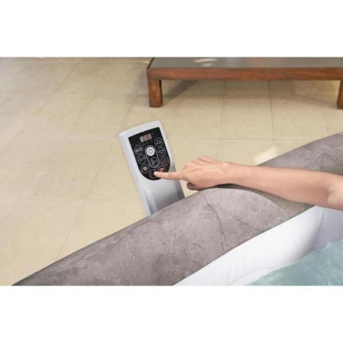 BESTWAY Spa gonflable BESTWAY - Lay-Z-Spa Rome - 140 airjets - 180 x 180 x 71 cm - 4 a 6 places - Carré (couverture, cartouche, diffuse