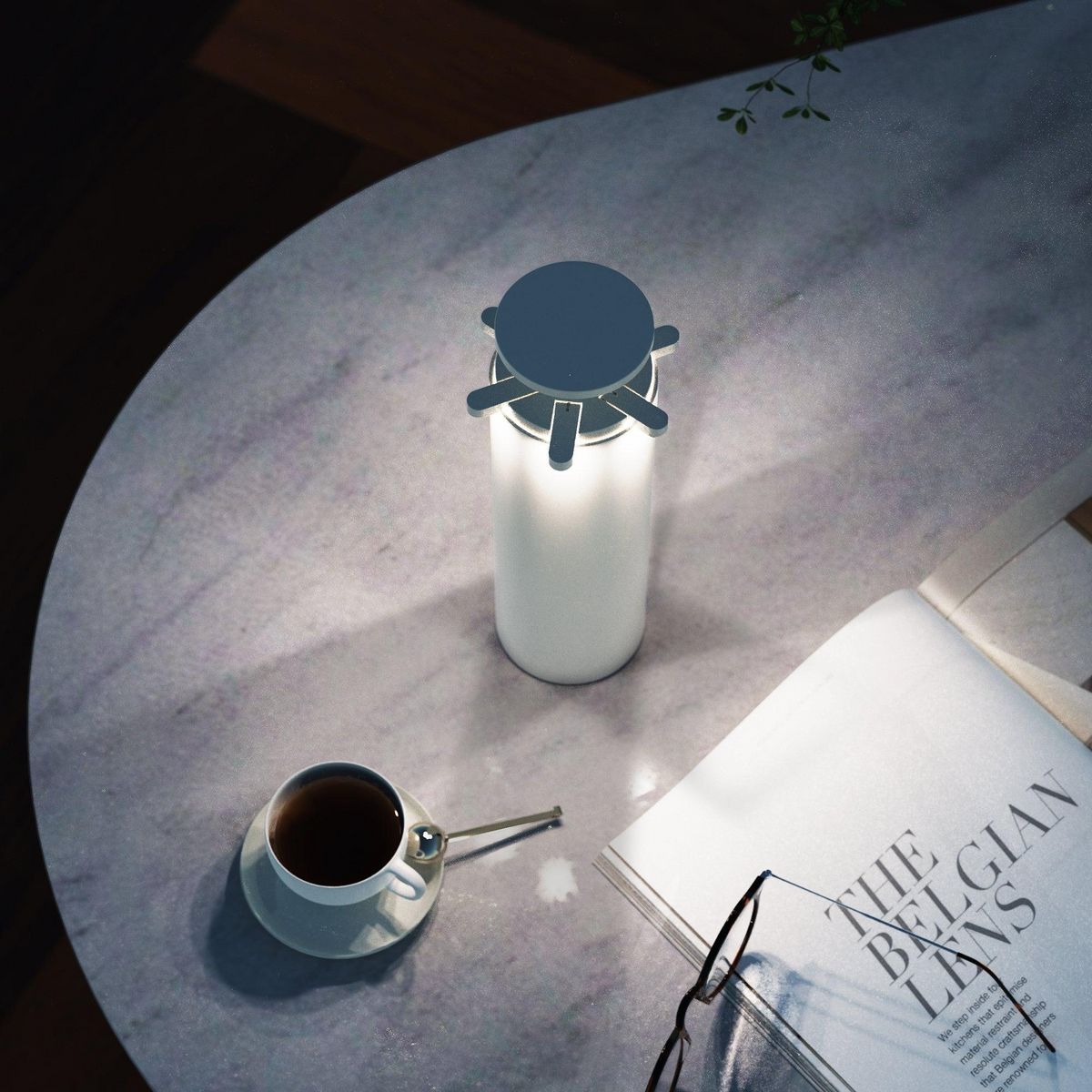 Lumisky Lampe de table design FIREWORK Blanc Aluminium H23,5cm