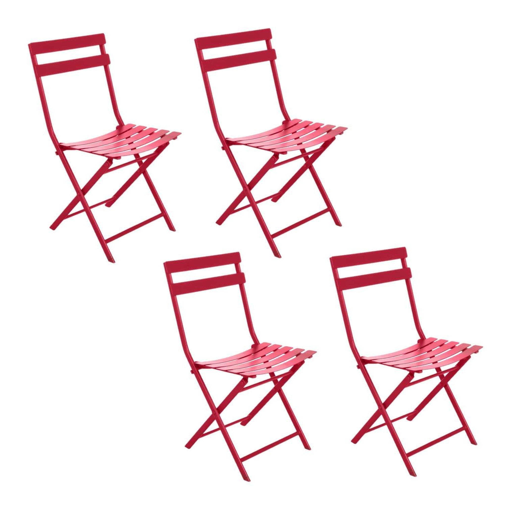 Voir la diapositive 1 : TOILINUX Lot de 4 Chaises pliantes en métal Greensboro